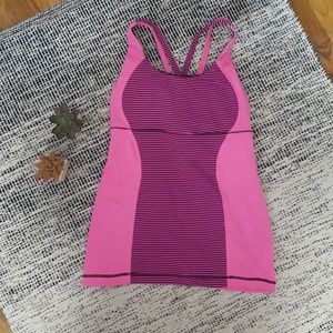 Lululemon athletica Pink Striped Tank